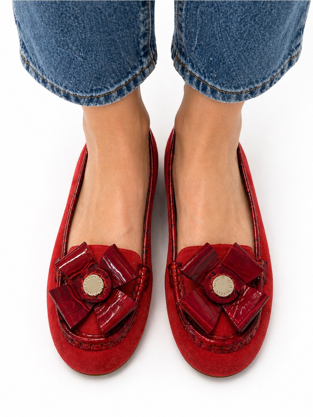 Marc by Marc Jacobs Red Suede Floral Loafers size 6